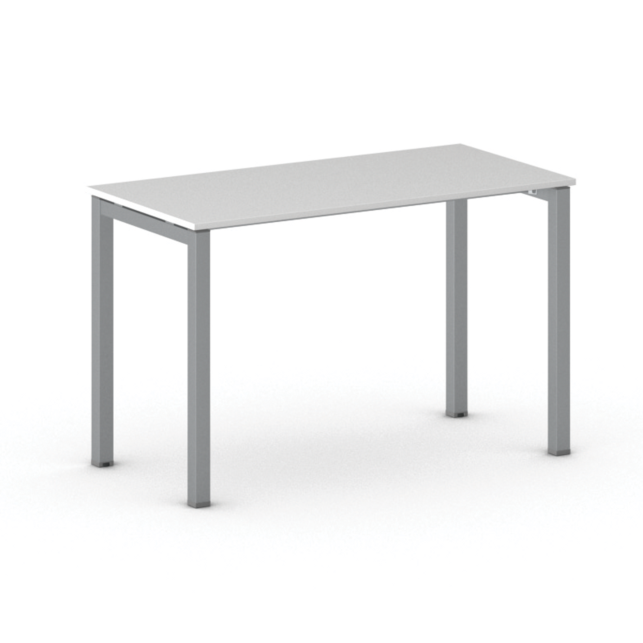 Konferenztisch PRIMO SQUARE 120x60 cm, graues Metallgestell, weiß