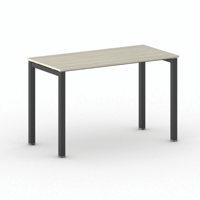 B2B Partner Konferenztisch PRIMO SQUARE 120x60 cm, schwarzes Metallgestell, Eiche natur