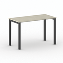 Konferenztisch PRIMO SQUARE 120x60 cm, schwarzes Metallgestell, Eiche natur
