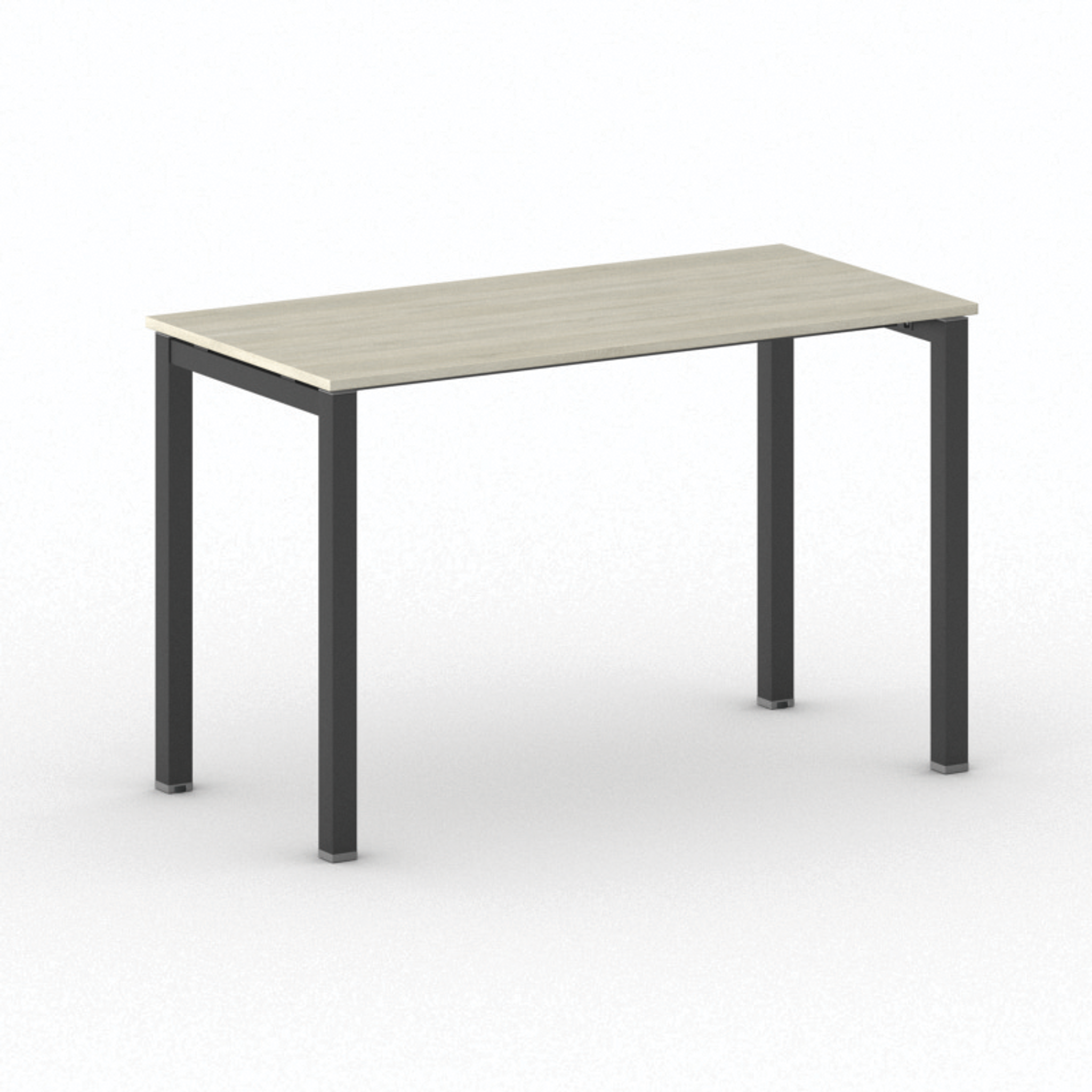 Konferenztisch PRIMO SQUARE 120x60 cm, schwarzes Metallgestell, Eiche natur