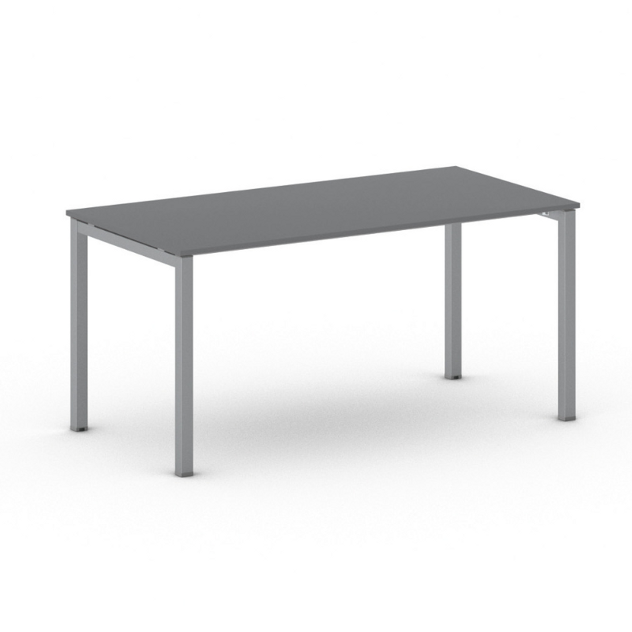 Konferenztisch PRIMO SQUARE 160x80 cm, graues Metallgestell, Graphit
