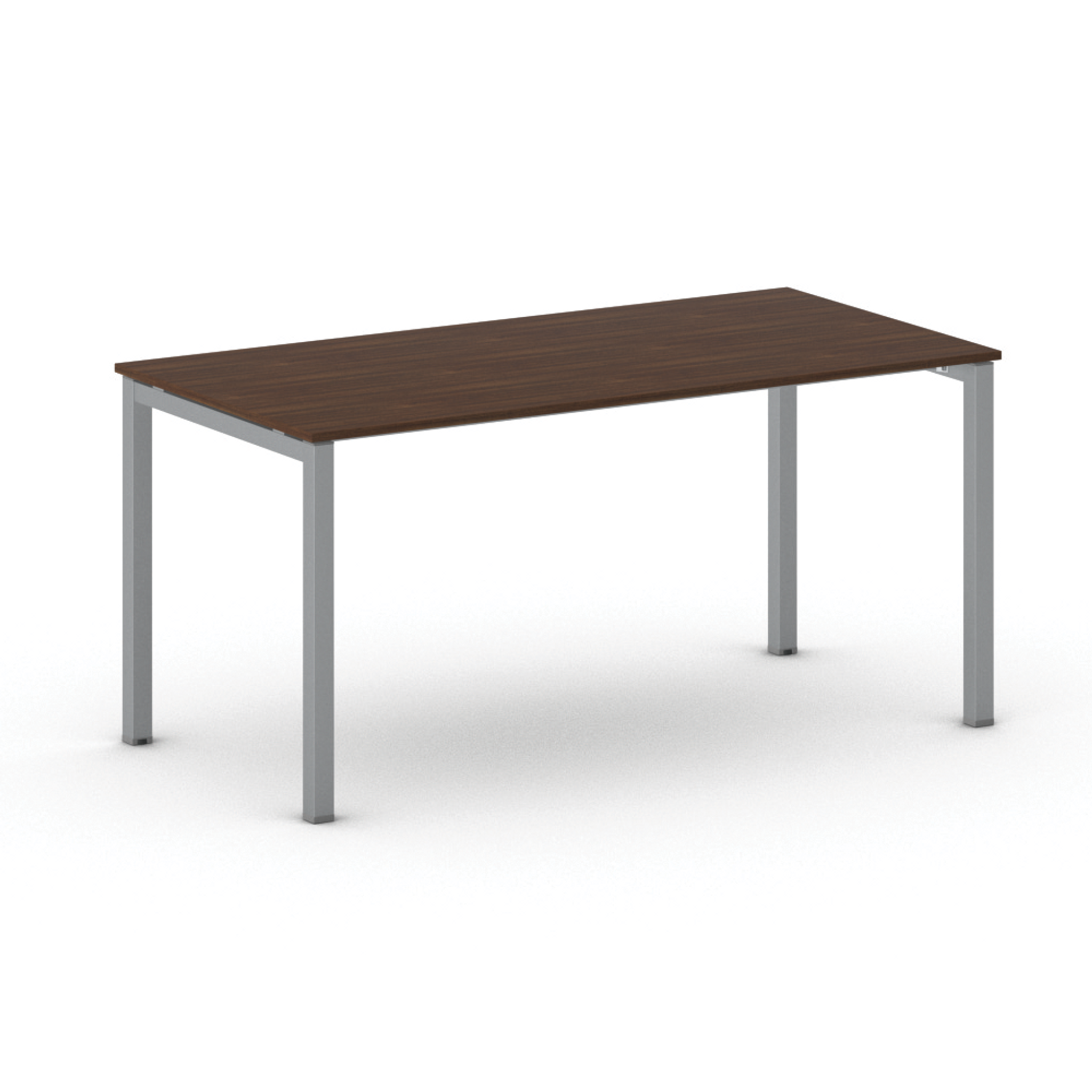 Konferenztisch PRIMO SQUARE 160x80 cm, graues Metallgestell, Nussbaum