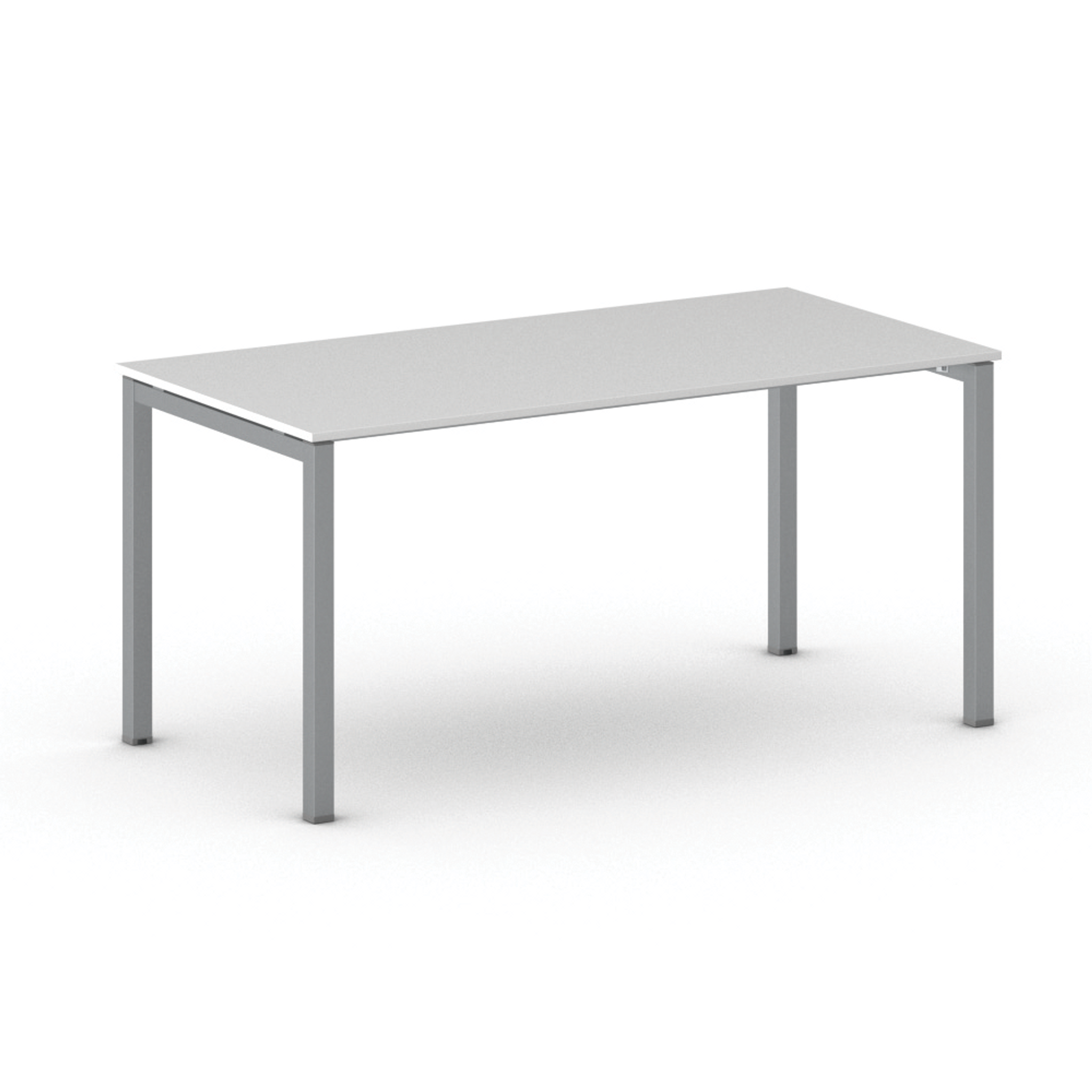 Konferenztisch PRIMO SQUARE 160x80 cm, graues Metallgestell, weiß