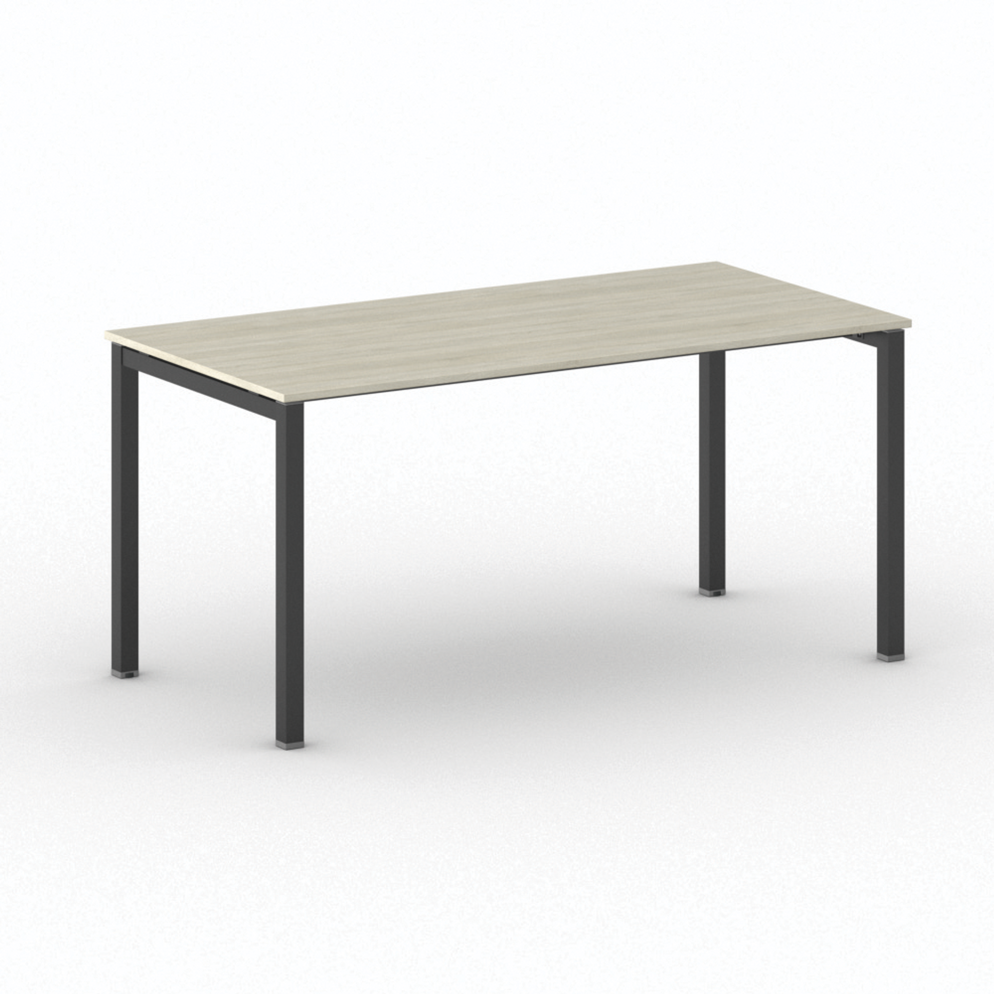 Konferenztisch PRIMO SQUARE 160x80 cm, schwarzes Metallgestell, Eiche natur
