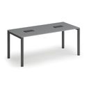 Konferenztisch PRIMO SQUARE 180x80 cm, 2x Tischsteckdose TYP I - schwarz, Graphit Konferenztisch PRIMO SQUARE 180x80 cm, 2x Tischsteckdose TYP I - schwarz, Graphit