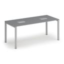 Konferenztisch PRIMO SQUARE 180x80 cm, 2x Tischsteckdose TYP II - silber, Graphit