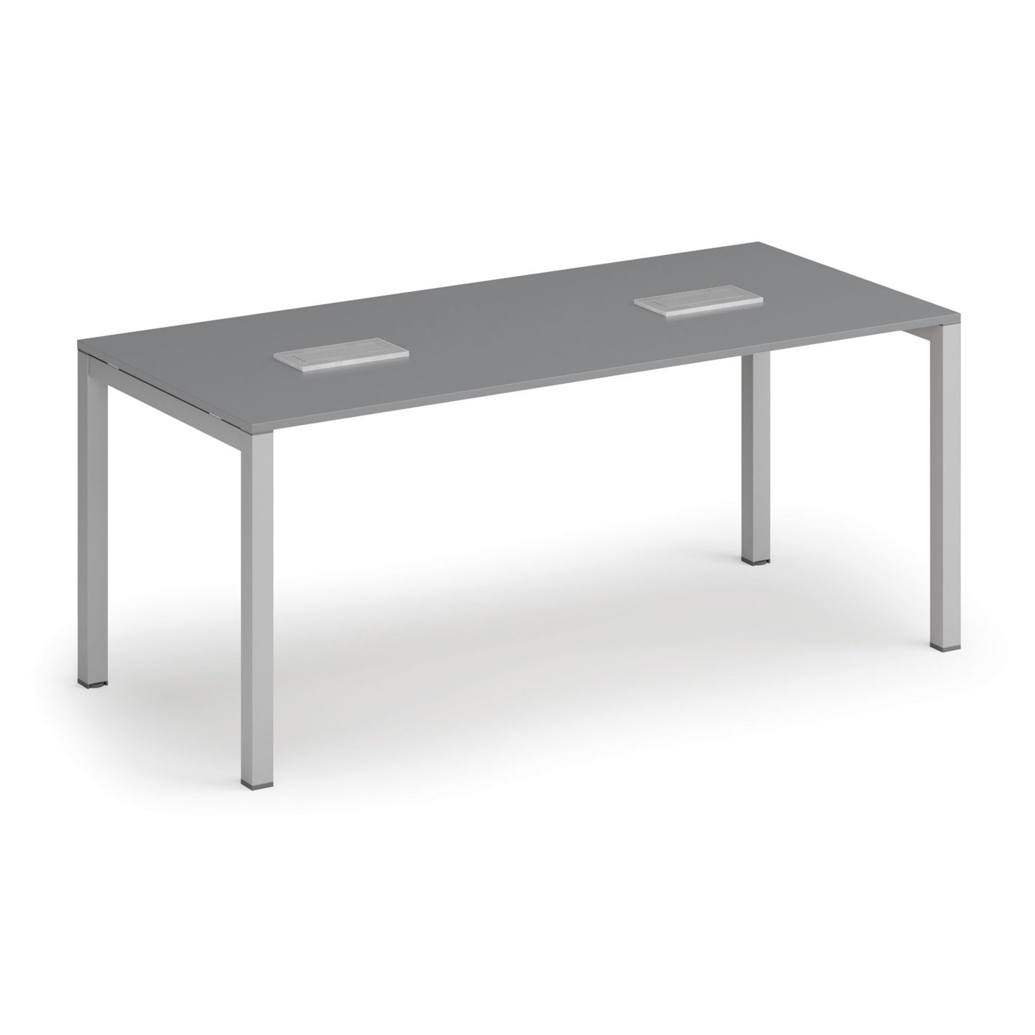 Konferenztisch PRIMO SQUARE 180x80 cm, 2x Tischsteckdose TYP III - silber, Graphit Konferenztisch PRIMO SQUARE 180x80 cm, 2x Tischsteckdose TYP III - silber, Graphit