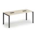 Konferenztisch PRIMO SQUARE 180x80 cm, 2x Tischsteckdose TYP IV - schwarz, Birke Konferenztisch PRIMO SQUARE 180x80 cm, 2x Tischsteckdose TYP IV - schwarz, Birke