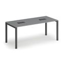 Konferenztisch PRIMO SQUARE 180x80 cm, 2x Tischsteckdose TYP IV - schwarz, Graphit Konferenztisch PRIMO SQUARE 180x80 cm, 2x Tischsteckdose TYP IV - schwarz, Graphit