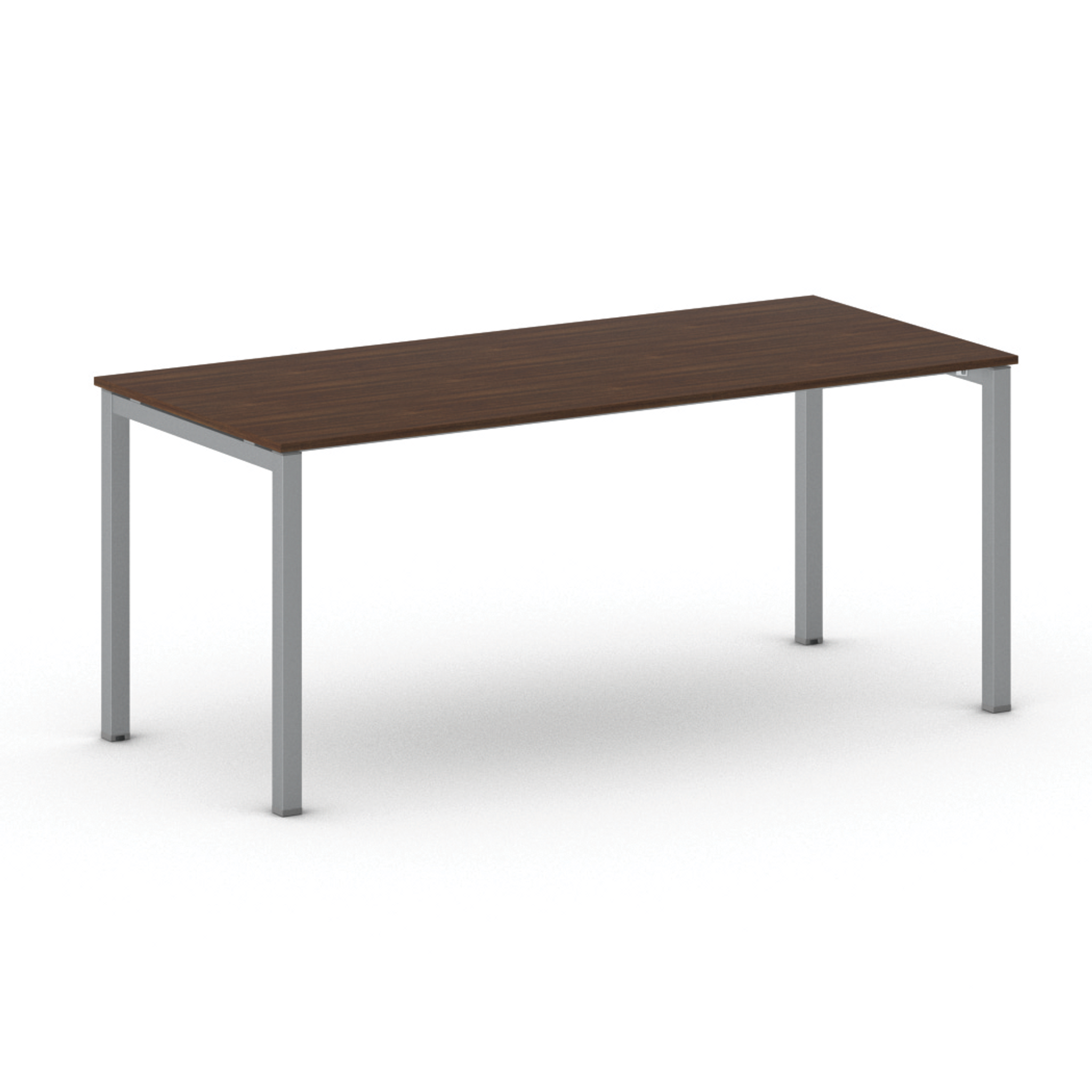 Konferenztisch PRIMO SQUARE 180x80 cm, graues Metallgestell, Nussbaum
