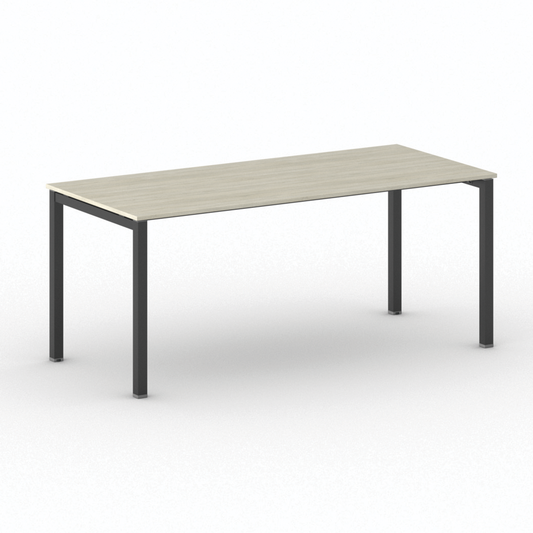 Konferenztisch PRIMO SQUARE 180x80 cm, schwarzes Metallgestell, Eiche natur