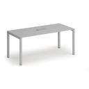 Konferenztisch PRIMO SQUARE 180x80 cm, Tischsteckdose TYP II - silber, grau