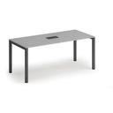 Konferenztisch PRIMO SQUARE 180x80 cm, Tischsteckdose TYP IV - schwarz, grau