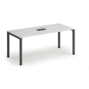Konferenztisch PRIMO SQUARE 180x80 cm, Tischsteckdose TYP IV - schwarz, weiß