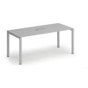 Konferenztisch PRIMO SQUARE 180x80 cm, Tischsteckdose TYP IV - silber, grau