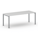 Konferenztisch PRIMO SQUARE 200x80 cm, graues Metallgestell, weiß
