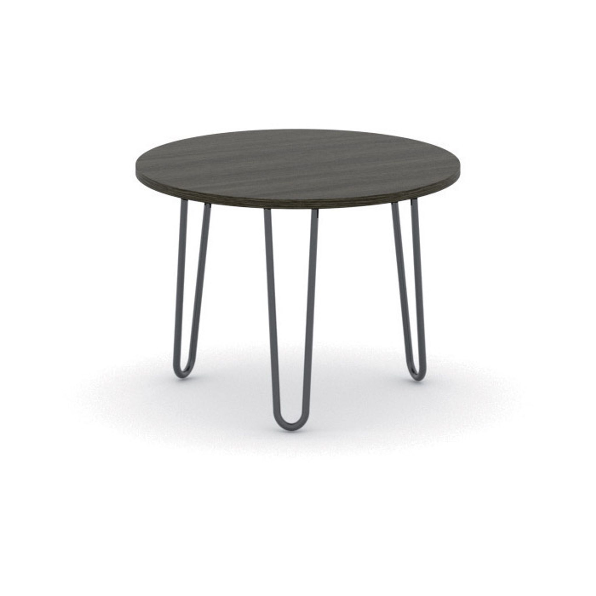 Konferenztisch rund SPIDER, Durchmesser 60 cm, schwarzes Fußgestell, Platte Wenge
