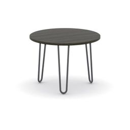 Konferenztisch rund SPIDER, Durchmesser 60 cm, schwarzes Fußgestell, Platte Wenge