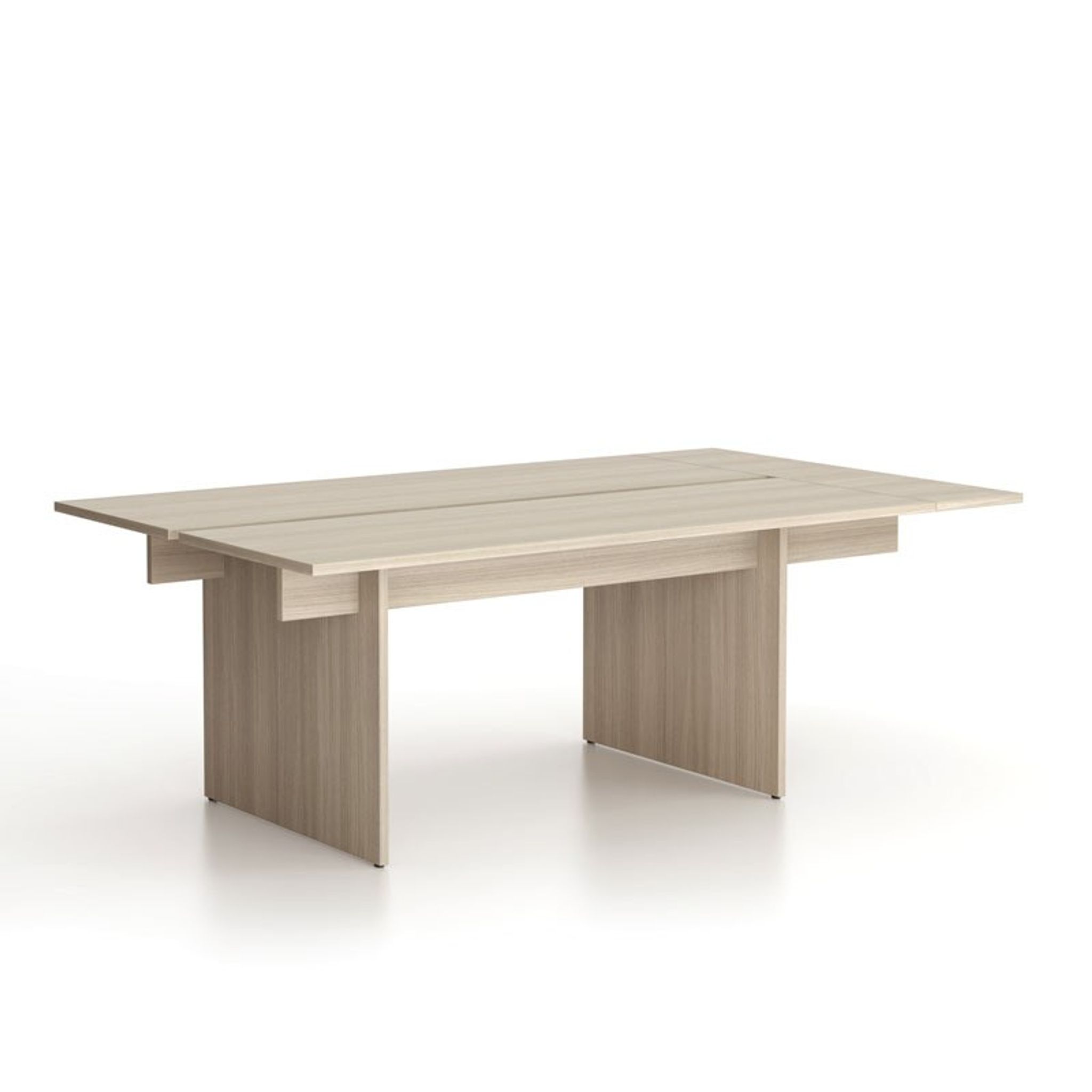 Konferenztisch SOLID + 1x Verlängerung, 210x125 cm, Eiche natur