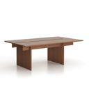 Konferenztisch SOLID + 1x Verlängerung, 210x125 cm, Nussbaum