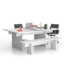 Konferenztisch SOLID + 1x Verlängerung, 210x125 cm, weiß