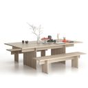 Konferenztisch SOLID + 2x Verlängerung, 240x125 cm, Eiche natur