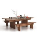 Konferenztisch SOLID + 2x Verlängerung, 240x125 cm, Nussbaum