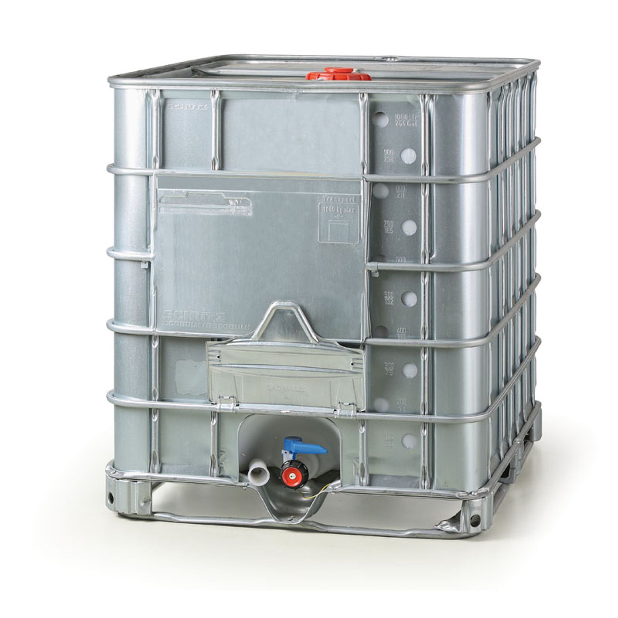 Kontener IBC REKO 1000 L, antystatyczny, konstrukcja z blachy. regenerowany, 1000 l