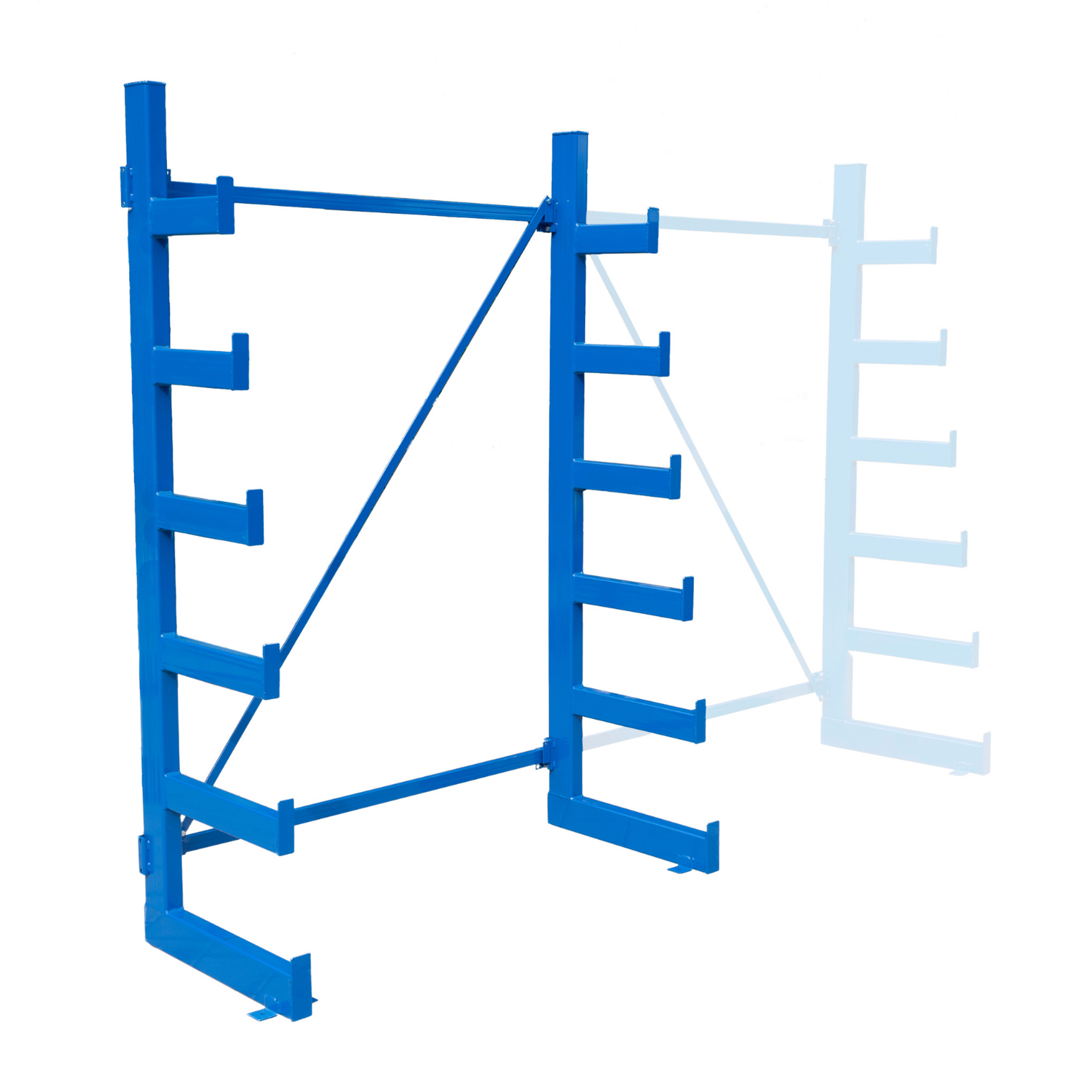 Konzolový regál, jednostranný, stromčekový, 2000 x 1380 x 624 mm, 6 poschodí