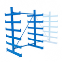 Konzolový regál, obojstranný, 2000 x 1380 x 1144 mm, 6 poschodí