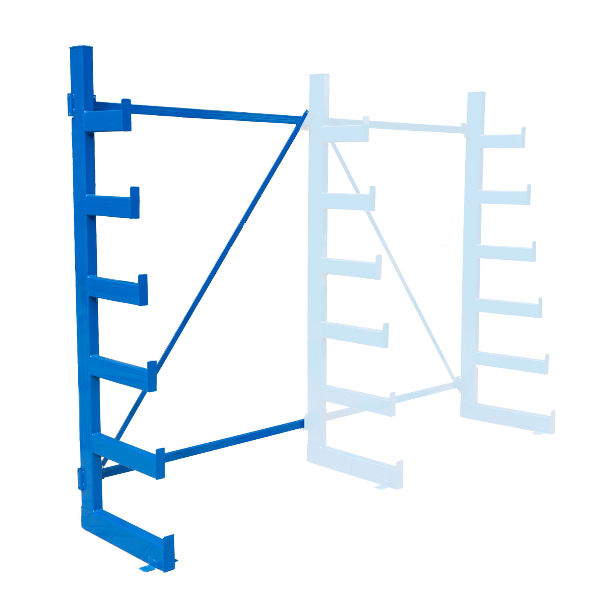 Konzolový regál prístavný, jednostranný, stromčekový, 2000 x 1330 x 624 mm, 6 poschodí