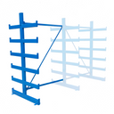 Konzolový regál přístavný, oboustranný, 2000 x 1330 x 1144 mm, 6 pater