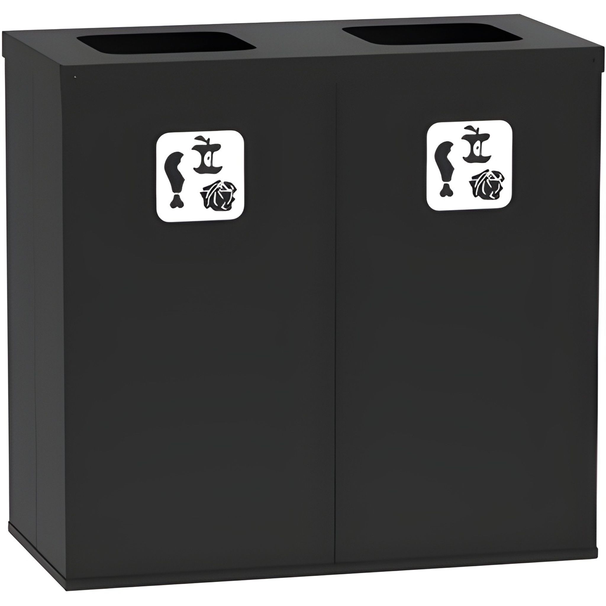Koš na tříděný odpad 2x 50 L, úchyt na pytel, černý/černý