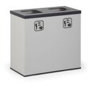 Koš na tříděný odpad 2x 50 L, úchyt na pytel, šedý/černý