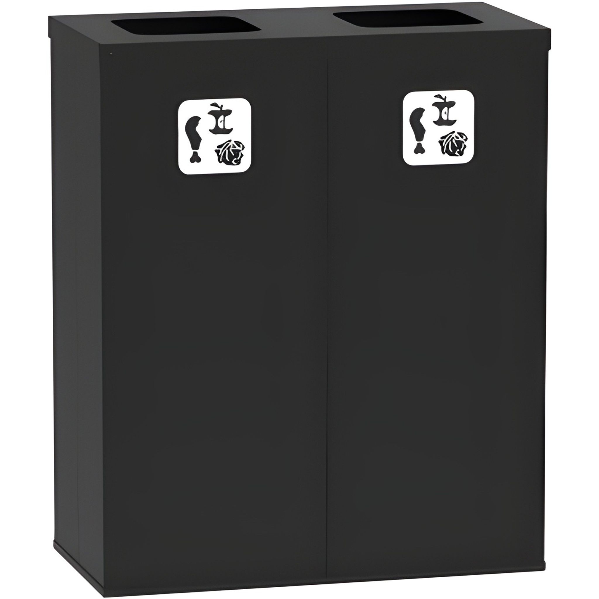 Koš na tříděný odpad 2x 70 L, úchyt na pytel, černý/černý