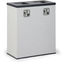 Koš na tříděný odpad, stojan na odpadkové pytle, šedá/tmavě šedá, 2x 50 l