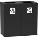 Kôš na triedený odpad 2x 50 L, úchyt na vrece, čierny/čierny