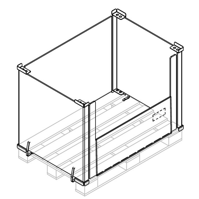 Kosz paletowy PA-X PA-X1/S, składana ścianka