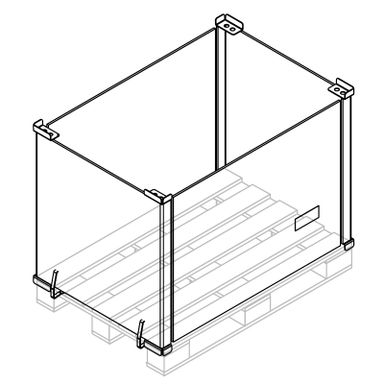 Kosz paletowy PA-X10 / S, bez ścianek składanych