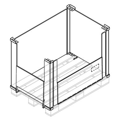 Kosz paletowy PA-X3 / S, składane ścianki