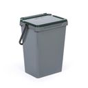 Kosz plastikowy na śmieci do segregacji, 35 l, szary + ciemnozielony
