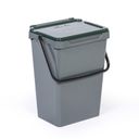 Kosz plastikowy na śmieci do segregacji, 35 l, szary + ciemnozielony