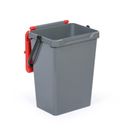 Kosz plastikowy na śmieci do segregacji, 35 l, szary + czerwony