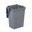 Kosz plastikowy na śmieci do segregacji, 35 l, szary + niebieski