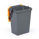 Kosz plastikowy na śmieci do segregacji, 35 l, szary + żołty