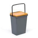 Kosz plastikowy na śmieci do segregacji, 35 l, szary + żołty