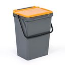 Kosz plastikowy na śmieci do segregacji, 35 l, szary + żołty