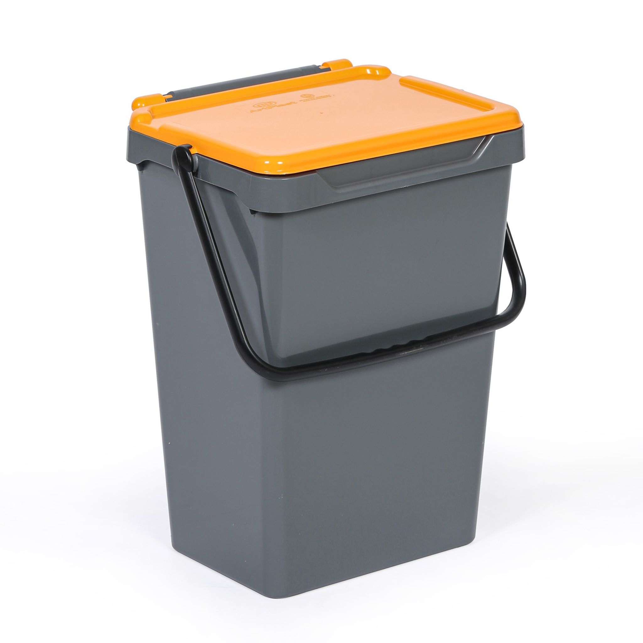 Kosz plastikowy na śmieci do segregacji, 35 l, szary + żołty