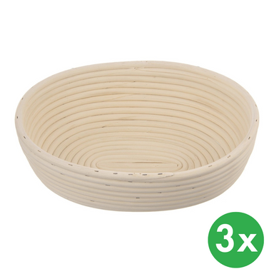Koszyk do pieczywa owalny, rattan, 28 x 22 x 9 cm, 3 szt