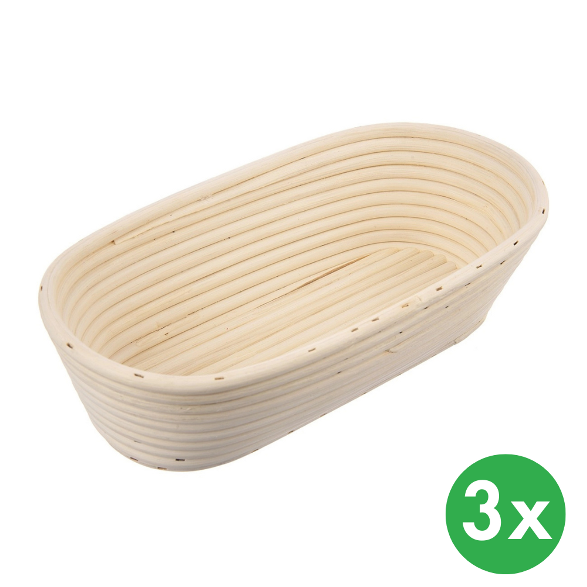 Koszyk do pieczywa owalny, rattan, 32 x 15 x 9 cm, 3 szt